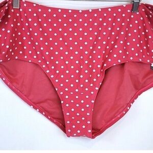 NWT Time & Tru size 3x 24-26 pink polka dot bathing suit bottoms